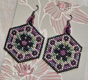 Handmade miyuki glass peyote stitch earrings